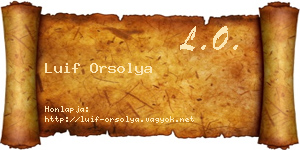 Luif Orsolya névjegykártya